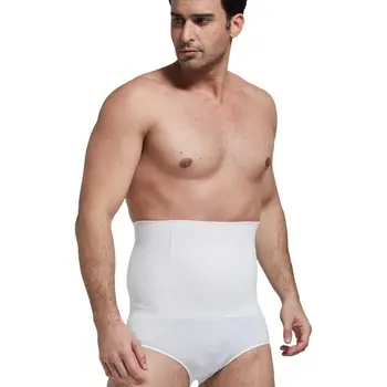 Мъжки компресия шорти за корекция на фигурата, утягивающее коригиращото бельо, чорапогащи за контрол на талията и корема, моделирующий колан, боксови панталони срещу решетка