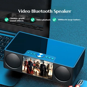 Soaiy Безжична Bluetooth Високоговорител Преносим Hifi Озвучителна Панел 360 Стерео Съраунд Звук Субуфер Съраунд Видео Будилник