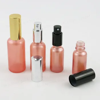 10 мл, 30 мл, 50 мл, 100 мл, флакон за парфюм от розово стъкло с алуминиев спрей за мъгла, Козметични 200 бр. контейнери