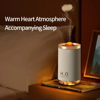 НОВ Овлажнител за въздух с дифузер етерично масло от избухване на пламък, USB портативен пречиствател с нощна лампа, овлажнител на аромата